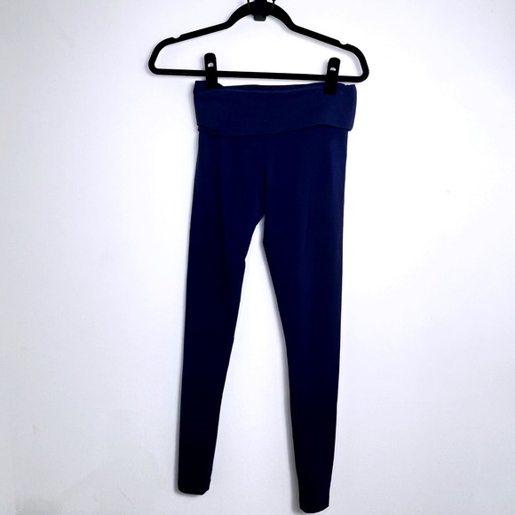 PINK Victoria's Secret Navy Blue Foldover‎ Waist Leggings XS Regular Y2K - Picture 3 of 7